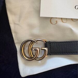 Gucci thin leather black belt